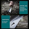 Miniatyrbilde 4 av 5: Hagegraving Verktøy, Bærbar Metall Hage Spade Graver Mini Rustfritt Stål Spade for Hagearbeid Camping Gårdsbruk (Sølv)