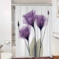 Miniatyrbillede 2 af 5: 3D badeforhæng med 12 kroge, skimmelresistent, vandtæt badeforhæng
