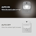 Miniatyrbild 5 av 5: Smart Ljus Plug-in Nattljus 4-pack Automatisk På & Av Vägglampor för Hallar, Sovrum, Badrum, Kök, Trappor (Varm Ljus)