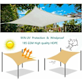 Miniatyrbilde 5 av 5: Rektangulær skygge seil 2.5x2.5m Farge Grafitt, HDPE 95% UV-beskyttelse, for utendørs, hage, terrasse, svømmebasseng