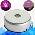 Miniatyrbilde 1 av 5: LED-skjermbase 7 farger skiftende lys elektrisk dreieskive for glassdekorasjon 3