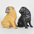 Miniatyrbillede 4 af 5: Realistisk Genanvendelig Plast Kunstig Mops Hund Model Statue Sød Til Hjemmet Kontor Dekoration Samleobjekt