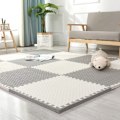 Pikkukuva 1 / 6: Vaahtomuovipehmuste - Pehmeä lasten Eva-palapelit, Lukittava lasten leikkimatto lattiamatto vaahtomuovi, 16-pakkaus. 30*30*1.0 (16 kappaletta) valkoinen harmaa White+Gray