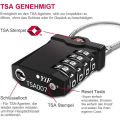Miniatyrbillede 4 af 6: Kuffertlåse, 4-cifrede kombinationslåse, TSA-låse, bagagelåse