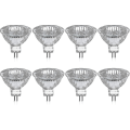 Miniatyrbilde 1 av 5: Pakke med 8 halogenpærer Gu5.3 Mr16 35w 12v dimbar - varm hvit 2800k, 400 lumen, glassbeskyttelse