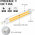 Pikkukuva 5 / 5: R7S 15W 118mm COB LED-lamppu 360 asteen lineaarinen filamentti J118 Spotlight-lamppu 1200