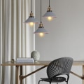 Miniatyrbillede 3 af 5: Designer Pendel Lysekrone Grå 3 Hoved Metal Hængende Lamper Belysning Spisestue Soveværelse Stue