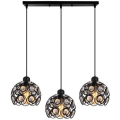 Miniatyrbillede 1 af 4: Vedhængslampe Moderne Krystal Lysekrone Metal Loftlampe 3 Lampe til Soveværelse Stue Restaurant Sort
