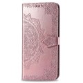 Miniatyrbillede 2 af 5: Etui til iPhone 12 Cover Læder Pung Etui Embossing Mandala Magnetisk Flip Beskyttelse Stødsikker - Rosaguld