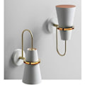 Miniatyrbillede 3 af 5: Nordisk Moderne Design Gylden Horn Væglamper Indendørs Væglampe til Seng Hovedsoveværelse Stue Gang (Hvid)