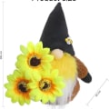 Miniatyrbilde 2 av 7: Humle plysj gnome for vår og sommer med solsikke - alvedekorasjon for vinteren
