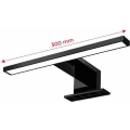 Miniatyrbillede 3 af 3: LED-spejlvæglampe, badeværelsesvæglampe, neutral hvid 4000K, 5W, 30 cm, matsort