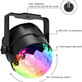 Miniatyrbilde 3 av 5: LED-partylampe discokule musikkstyrt med 7 farger 360° roterbar
