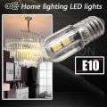 Miniatyrbillede 2 af 4: E10 LED-pære 220v 230v AC energibesparende LED-indikatorlys 8mm skruebase 3030 4smd LED-chipsets opgraderet pære, varm hvid (4 pakke) --(WR)