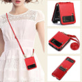 Miniatyrbild 1 av 2: Läder plånboksfodral med kortplatser Kompatibel Samsung Galaxy Z Flip 4 med justerbar crossbody-snodd