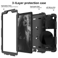 Miniatyrbillede 3 af 5: Til Samsung Galaxy Tab A7 Lite 8,7-tommer Dual Color Silikon + Pc Tablet Etui Kickstand Stødsikkert Beskyttende Cover