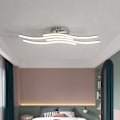 Miniatyrbilde 2 av 5: Bølgeformet LED-taklampe, 4000K nøytralt hvitt lys, 24W 2000 lumen integrert LED, moderne stue- eller kjøkkenlyskrone (nøytralt hvitt lys)
