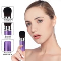 Miniatyrbillede 3 af 5: Indtrækkelige makeupbørster, rejseblushbørste, makeupbørste med låg til rødmen