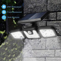 Miniatyrbilde 3 av 5: LED Solar Spotlight, 70 LED 3 Head Outdoor Light Motion Sensor, Lumens Outdoor Solar Spotlight, IP67 Varm Gul Utendørs Solar Light Hage, Inngang