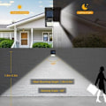 Miniatyrbild 5 av 5: Utomhus solcellslampa rörelsesensor, 3 lägen utomhus solcellslampa Ip65 vattentät, [2-pack 144 LED] trådlös solcellsbelysning för trädgård - 2 st