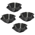 Miniatyrbilde 2 av 5: Auperto 4 stk bølgete bakeformer, uvanlige bakeformer, kakeform med non-stick belegg, 6 tommers karbonstål blomsterformet bakebrett