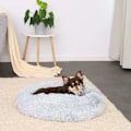 Miniatyrbillede 2 af 5: Rund hundekurv, kattepute, donut kurv ? 50 cm (M) lysegrå