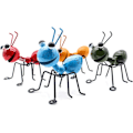 Miniatyrbild 1 av 5: Metallmyror En grupp med 4 färger Söta insekter för hängande väggkonst Trädgård Gräsplan Dekor Inomhus Utomhus Väggskulpturer