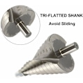 Miniatyrbilde 4 av 5: HSS trinnbor 6-60mm spiral avsmalnet spor 12 trinn senk for skruing