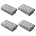 Miniatyrbillede 1 af 5: Håndklædesæt med 4 - 100% bomuld blød plys absorberende badehåndklæde - premium vaskeklude til spa, badeværelse (34*73cm)