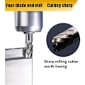 Miniatyrbild 3 av 5: 5 st/set HSS rak skaft svarvfräs 4 flöjter försänkare 4/6/8/10/12 mm borrverktyg för fräsning