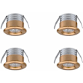 Miniatyrbild 1 av 3: Set med 4 Mini LED-infällda spotlights, 3 W, varmvit guld DOPA