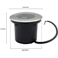 Pikkukuva 2 / 5: Maahan upotetut valot, lämmin valkoinen LED-upotettu maisemavalaisin lattiavalaisin puutarhaan, ulkovalaistus --- IP68 AC85-265V (4 kpl, 3 W)