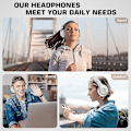 Miniatyrbillede 2 af 5: Bluetooth-hovedtelefoner over ear, [op til 52 timer] Trådløse hovedtelefoner med 3 Eq-tilstande, Hi-fi Stereo Foldable Headset med mikrofon, bløde ørepuder til
