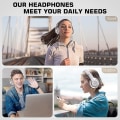 Pikkukuva 2 / 5: Bluetooth-kuulokkeet korvan päälle, [jopa 52 tuntia] Langattomat kuulokkeet 3 taajuuskorjaintilalla, Hi-fi-stereokuulokkeet mikrofonilla, pehmeät korvatyynyt