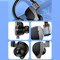 Miniatyrbild 3 av 4: Brusreducerande in-ear-hörlurar med rent ljud och kraftfull bas, hörlurar med högkänslig mikrofon och volymkontroll, hörlurar för iPhone