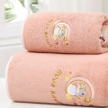 Miniatyrbilde 3 av 5: Badehåndkle i korallfleece, vannabsorberende, myk, tykk dusjhåndkle for hjem og strand, rosa, 34x76