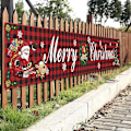 Miniatyrbillede 4 af 5: Stort Glædelig Jul Banner - Rødt Julskilt med Snemand - Indendørs og Udendørs Brug