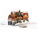 Miniatyrbilde 1 av 5: Håndlaget God Jul Pop Up-kort, Håndlaget 3D Popup Stil 2