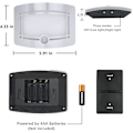 Miniatyrbild 2 av 5: LED-vägglampor med rörelsesensor, batteridriven, justerbar ljusstyrka, vägglampor för heminredning, sovrum, vardagsrum, hotell, trapphall (vit)
