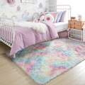 Miniatyrbilde 3 av 5: Enhjørning romdekor teppe 120x160cm Pastellfarget teppe for barn Shag teppe 120×160cm