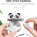 Miniatyrbillede 3 af 7: Trådløse øretelefoner Panda Touch Bluetooth-øretelefoner med opladningsfunktion