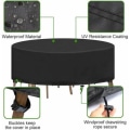 Miniatyrbillede 5 af 5: Rund havemøbelbetræk presenning udendørs have stue vandtæt anti-UV Oxford robust havebord og stolebendetræk ?230X100CM