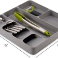 Miniatyrbilde 4 av 6: Bestikkskuff Utvidbar Bestikkskuff Organizer Grå