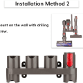 Miniatyrbilde 5 av 6: Pakke med 2 veggmonterte tilbehørsstativer for Dyson V7 V8 V10 V11 V15 støvsugertilbehør, D