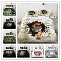 Miniatyrbild 2 av 2: Tiger 01 # 3d Hemtextil sängkläder 3d Tiger Djurtryck Påslakan Lakan Set om tre