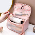 Miniatyrbillede 4 af 5: Perspective Pvc Stor Kapacitet Transparent Kosmetik Taske Frosted Toilettaske Pu Clamshell