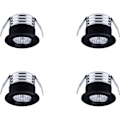 Miniatyrbild 1 av 3: Set med 4 mini LED infällda spotlights, 3 W, varmvit svart