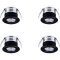 Miniatyrbillede 1 af 3: Sæt med 4 mini LED indbyggede spotlights, 3 W, varm hvid sort