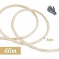 Pikkukuva 2 / 5: Luonnollinen Sisal-köysi 8mm x 60m, Vanha Luonnonvalkoinen Vaihtoköysi Kissoille, Mukana Kaksi Suojaavaa Hanskaa Kissapuu Kissapuu Kukka
