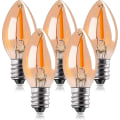 Miniatyrbild 1 av 5: C7 LED-lampa, 0,5 W glödlampa, bärnstensfärgad glödlampa, dekorativ Edison nattlampa LED E14-sockel glödtrådsbaslampa extra varmvit 2200k